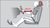 Adjust seat and sit in correct position